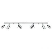 Plafonnier Spot Orientable Inox pour 6 Ampoules GU10 - silamp