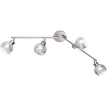 Plafonnier spot plafonnier spot bar plafonnier argent chromé, 4 spots mobiles, LxPxH 83x11x19,7cm Wofi 9371.04.70.7000