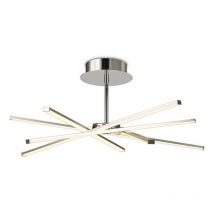 Inspired Lighting - Inspired Mantra - Star - Plafond 70,5cm Rond 42W 3000K, 3700lm, Dimmable, Argent, Acrylique Givré, Chrome Poli