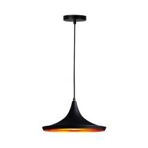 Jardibricodeco - plafonnier suspension luminaire en métal noir doré 36x18 cm
