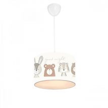 Jardibricodeco - plafonnier suspension luminaire pour enfant e27 gris-blanc d24x20cm