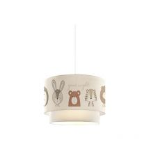 Jardibricodeco - plafonnier suspension luminaire pour enfants e27 blanc-gris-marron d30x20cm