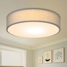 Gbly - Plafonnier tissu gris éclairage plafond chambre, salon, salle à manger,2 douilles E27, livré sans ampoules,Ø30cm