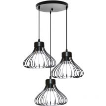 Plafonnier Vintage à 3 Lumières Suspension Lustre Industrielle Noire Simple Lustre Rétro Créatif Pour La Décoration Intérieure