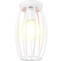 Plafonnier Vintage Industrielle E27 Lustre Suspension Luminaire pour Couloir Cuisine Escalier Blanc