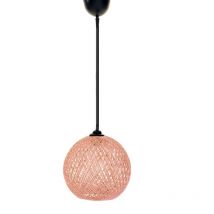 WELLHOME Plafonnier en Jute, fait main en Rose Brun