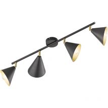 Wofi - Barre de spots led plafonnier pivotant 4 flammes plafonnier anthracite or, 4x E14, LxH 72x21 cm 10159