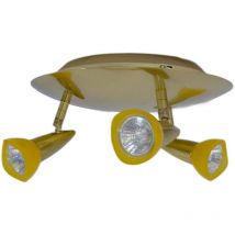 Plafonnier Xelux laiton brossé 3 spots orientables 50W