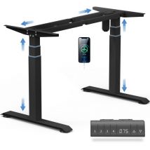 Devoko - Plage de hauteur réglable 74-133CM, hauteur réglable en 3 étapes, avec prise usb Noir - noir
