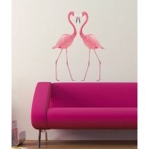 Sticker mural Flamants Roses, 48x68cm - Autocollant déco murale