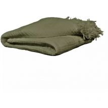 Plaid 130 x 160 cm en quadruple gaze de coton vert - pepa 1