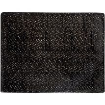 Plaid Doux et Cosy avec Motif d'Étoiles -Alazeya 150 x 200 cm en Polyester Noir et Doré Pour Décorer Votre Lit ou Canapé Beliani