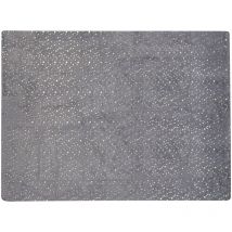Plaid Doux et Cosy avec Motif d'Étoiles -Alazeya 150 x 200 cm en Polyester Gris et Doré Pour Décorer Votre Lit ou Canapé Beliani