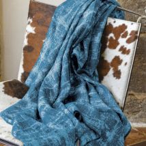 Plaid 145x170 delft laine et lin