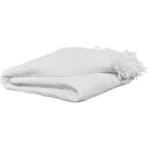 Plaid 180 x 220 cm en quadruple gaze de coton blanc - pepa 2