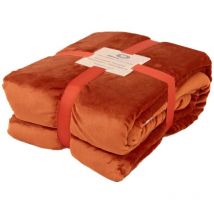 Plaid Sherpa Flanelle 480GSM 150X200 Terracotta Deco Arts