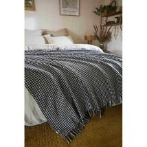 Plaid à franges tissé teint 'Gaspard' toutes dimensions - Taille de plaid: 180 x 220 cm