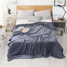 Plaid Canapé Couverture Polaire - Jete De Canape 230x200, Plaid Canapé Flanelle 2 Personnes Doux Et Chaude Gris - RWPlaid