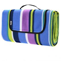 DETEX Couverture de pique-nique pliable avec poignée Pratique plaid Imperméable Thermo-isolant Couleur au choix 200 x 200 cm. Rayures