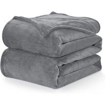 Plaid Couverture Polaire Flanelle en Microfibre, Jeté de Canapé 150x200 Gris Anthracite, Couverture lit Jete de Canape 2 Personnes, Plaid Fourrure