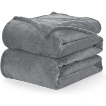Plaid Couverture Polaire Flanelle en Microfibre, Jeté de Canapé 150x200 Gris Anthracite, Couverture lit Jete de Canape 2 Personnes, Plaid Fourrure