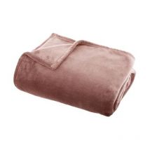 Plaid Doux Uni 'Flanel' 125x150cm Rose