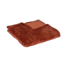 Plaid Doux Uni 'Flanel' 130x180cm Terracotta