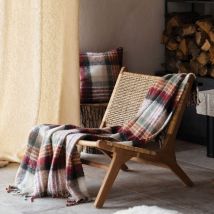 Plaid tartan Ecossais - Effet mohair Bordeaux 127x152 cm