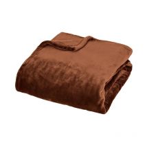 Plaid en Flanelle 'Cuddly' 130x180cm Marron
