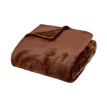 Plaid en Flanelle "Cuddly" 180x230cm Marron