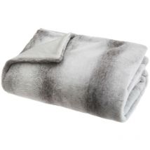 Plaid en Fourrure Bicolore Grise 130 x 160 cm - Feeric Christmas