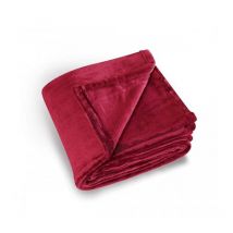 Plaid microfibre polaire uni rouge - 130x180cm - Rouge