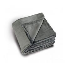 Plaid microfibre polaire uni gris anthracite - 130x180cm - Gris anthracite