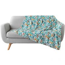 Plaid flanelle 125 x 150 cm Animaux de la jungle
