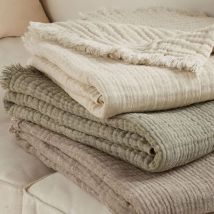 Plaid gaze de coton et laine estrela