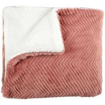 Plaid Imitation Fourrure Rose Sherpa 140x200 - Home Deco Factory