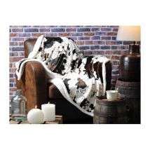 Plaid motif vache - 130x150cm - Marron foncé