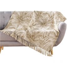 Plaid Jete de lit fauteuil 125 x 150 cm a franges Dune