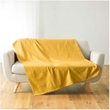 Plaid Jete de lit fauteuil 220 x 240 cm Lucilia jaune