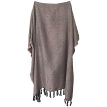 Plaid losange 130x170 cm uni gris chiné