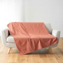 Plaid Lucile en polycoton rose 180x220