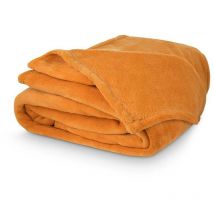 Plaid microfibre 150x200 Corail moutarde C24