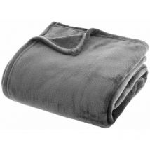 Plaid Morbidissimo Tinta Unita Coperta Soffice Pile Caldo Letto Divano Grigio - 130x160 cm