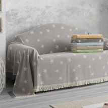 La Novena Nube - Plaid multiusos estrellas Beig - 330x260 cm
