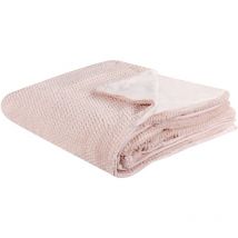 Plaid Rose 200 x 220 cm Couvre-Lit Très Doux Haute Qualité pour Chambre Cosy Bjas