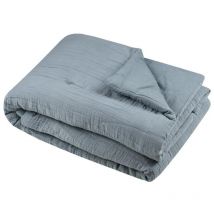 Plaid ou Edredon en gaze de coton 125 x 150 cm Pop color bleu