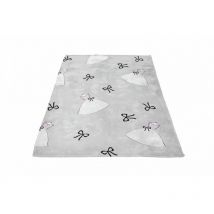 Plaid polaire microfibre imprimé 110x170 cm anais gris, par Soleil d'ocre