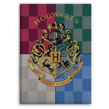 Plaid polaire Harry Potter Blason de Poudlard Hogwarts - 100x140 cm