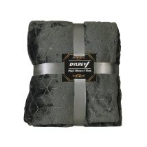 Plaid Polaire Jacquard 130x170 Cm Gris Anthracite