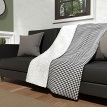 Plaid polaire microfibre doublé sherpa 120X160 cm VICTORIA, par Soleil d'ocre